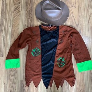 Scarecrow Halloween Shirt  And Hat Dress-up Costume size 5-7